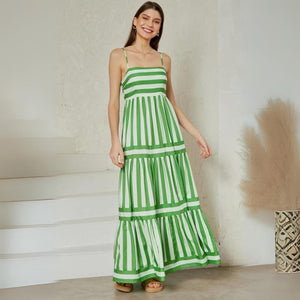 Vestido Lapa Maxi de Bloco de Cor