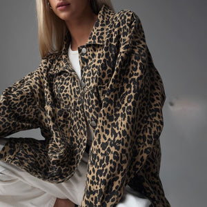 Casaco com estampado animal leopardo Alejandra