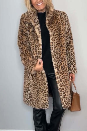 ISABELA - Elegante casaco de inverno com padrão leopardo