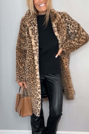 ISABELA - Elegante casaco de inverno com padrão leopardo