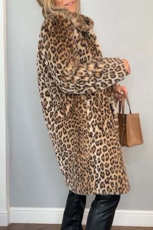 ISABELA - Elegante casaco de inverno com padrão leopardo