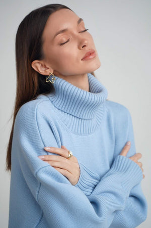 Suéter de cuello alto de gran tamaño Chaleur Tricot