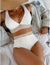 Bikini de cintura alta de crochet blanco