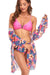 Conjunto de Bikini y Top de Playa Floral Rosa